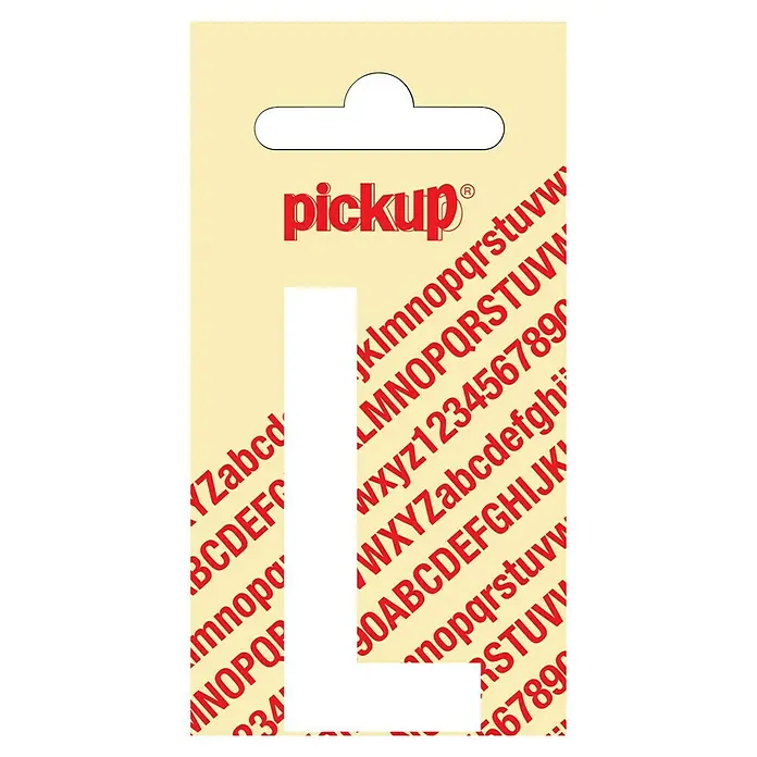 Pickup Aufkleber - Motiv: L, Weiß, Höhe: 60 mm - Aufkleberbogen mit dem Buchstaben "L" von Pickup, ideal zum Beschriften und Dekorieren.