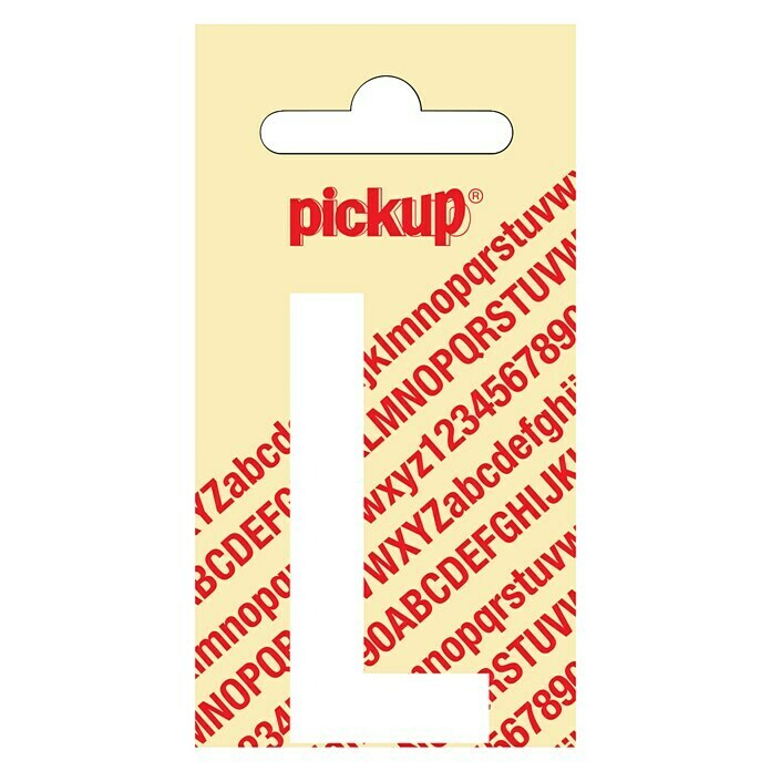 Pickup Sticker (Motief: L, Wit, Hoogte: 60 mm)