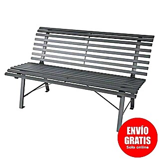 Banco de jardín Central Park (An x Pr x Al: 150 x 73 x 82 cm, Acero, Gris)