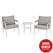Sunfun Conjunto de muebles Anabel (3 pzs., Ratán sintética/Acero, Beige/Gris) | BAUHAUS