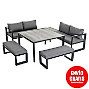 Sunfun Conjunto de muebles Christine (6 pzs., Aluminio/Poliéster, Antracita/Gris) | BAUHAUS