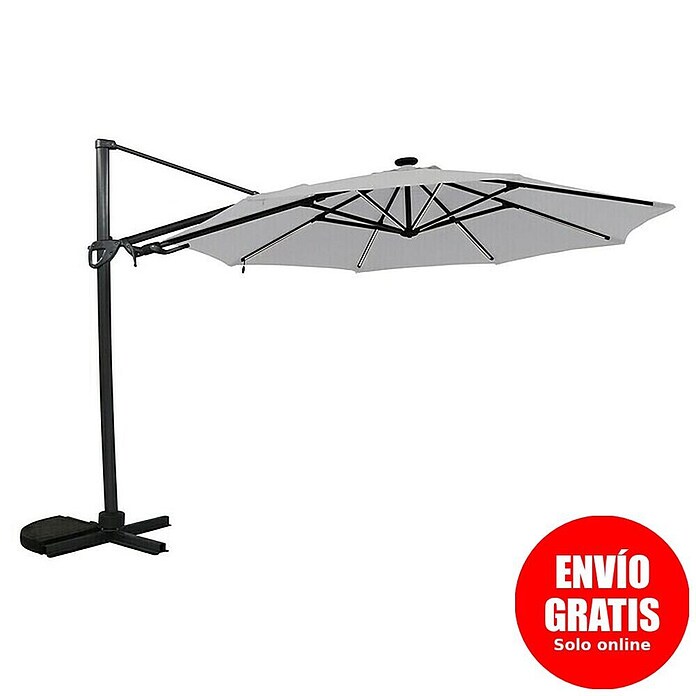 Sunfun Parasol de jardín Kauai (Gris claro, Diámetro de cobertura: 350 cm) | BAUHAUS