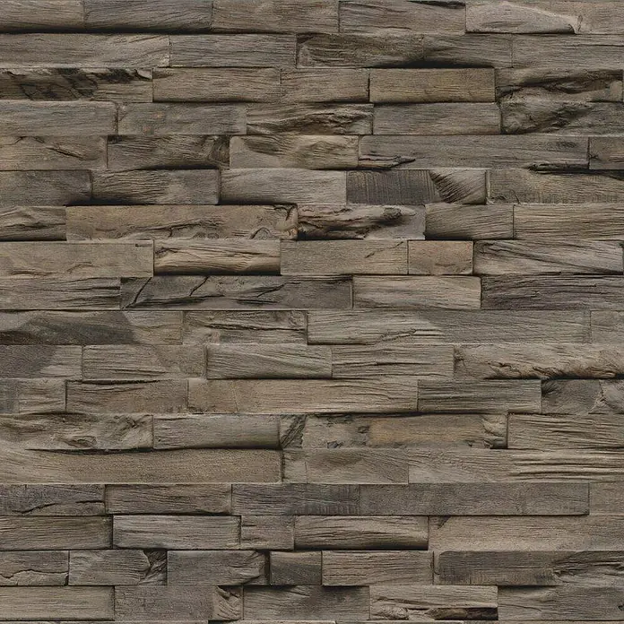 Indo Wandpaneel 3D Wall Beachwood Coffee - Hevea, 610 x 150 x 10 mm - Braune 3D-Wandpaneele aus Holz für eine rustikale und natürliche Wandgestaltung.