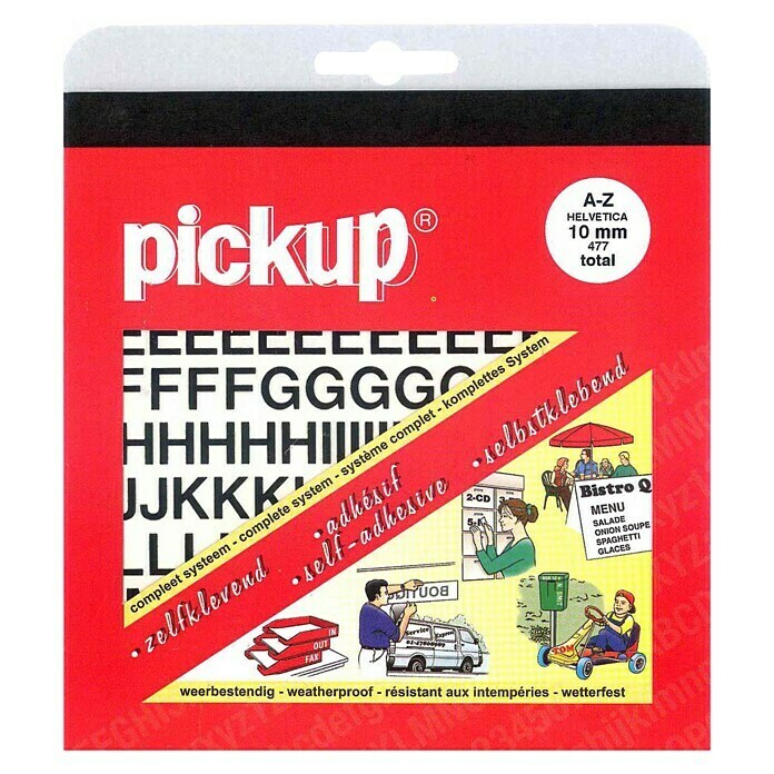 Pickup Sticker (477 x lettersticker, Zwart, Hoogte: 10 mm)