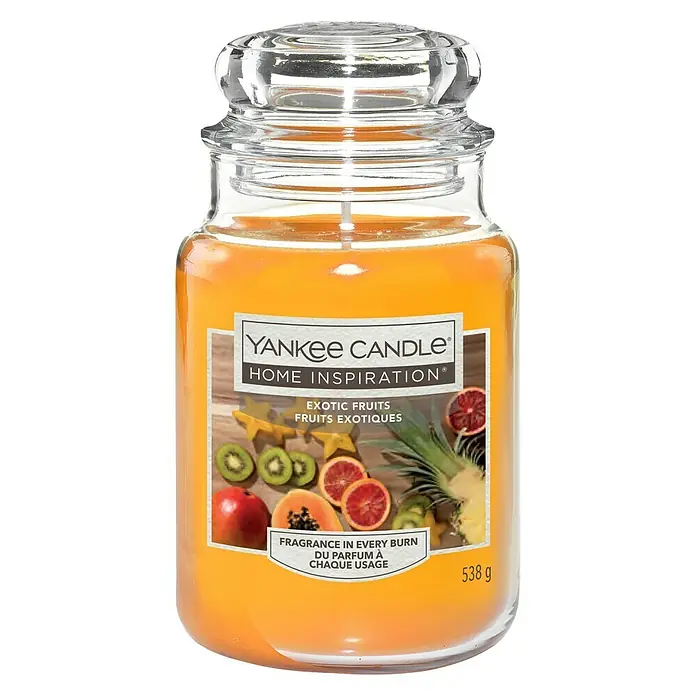 Yankee Candle Home Inspirations Duftkerze - Im Glas, Exotic Fruits, Large - Ein Yankee Candle Home Inspiration Duftkerze im Glas mit dem Duft Exotische Früchte.