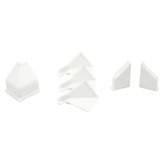 CUCINE Zubehör-Set - Weiß, 6 -tlg. - Ein Satz weißer Eckenschutzvorrichtungen, die für Möbel, Tische und Kanten entworfen wurden, um Stöße zu absorbieren und Babys zu schützen.