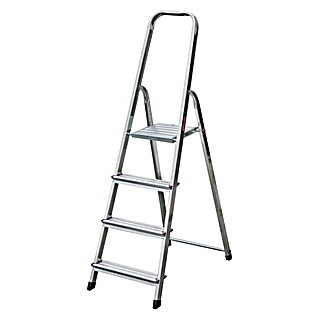 Krause Corda Stufenstehleiter (Arbeitshöhe: 2,65 m, Anzahl Tritte: 3 Stk., Aluminium)