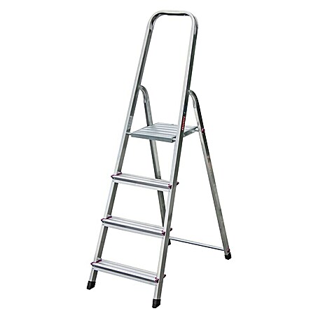 Krause Corda Stehleiter (Arbeitshöhe: 2,65 m, Anzahl Tritte: 3 Stk., Belastbarkeit: 150 kg, Aluminium)