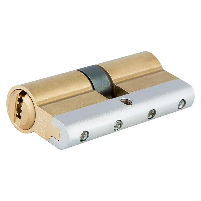 FAC Cilindro de perfil latón dorado - Longitud total interior: 35 mm, Longitud total exterior: 35 mm, Número de llaves: 5 ud. - En la imagen se muestra un cilindro de perfil con llave para mayor seguridad y protección contra robos. Ideal para puertas de casas y apartamentos.