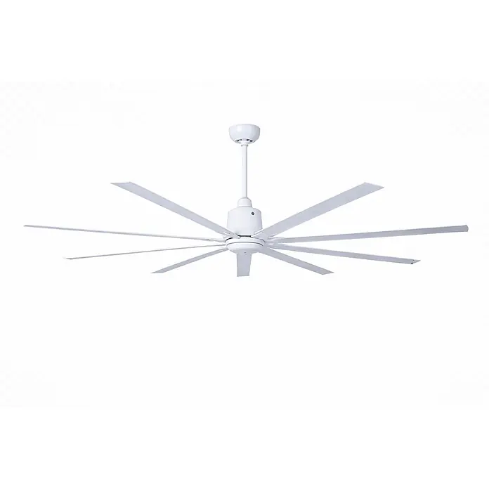 Vam Deckenventilator GIANT weiß 245 cm - Weiß Aluminiumflügel, 2.450 mm, 34 W - Großer weißer Deckenventilator mit vielen Flügeln, ideal für die Luftzirkulation in großen Räumen.