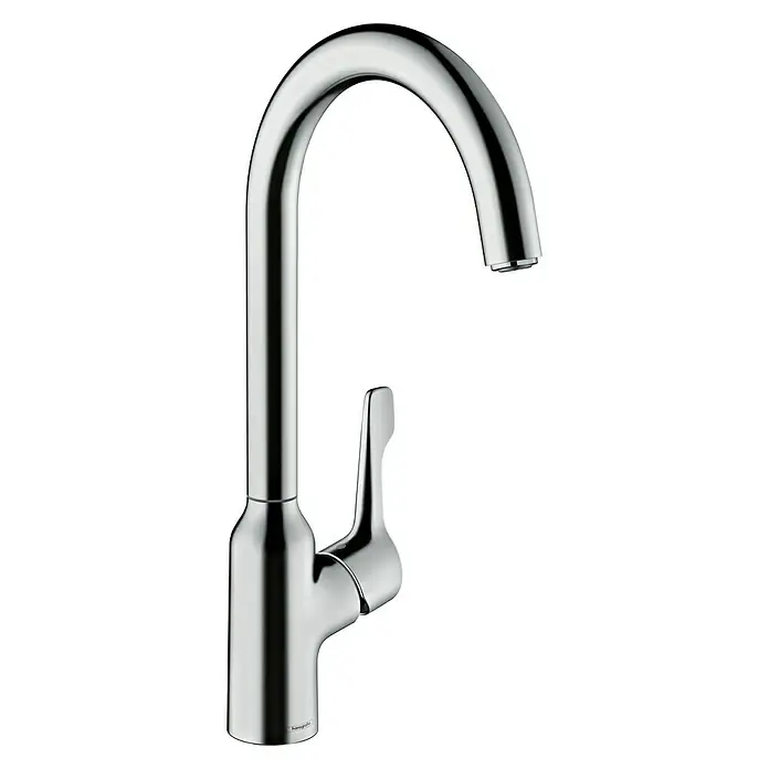 Hansgrohe Grifo de cocina Focus M42 - Cromo, Mate - Elegante grifo de cocina cromado brillante de Hansgrohe, un mezclador monomando para cocinas modernas.