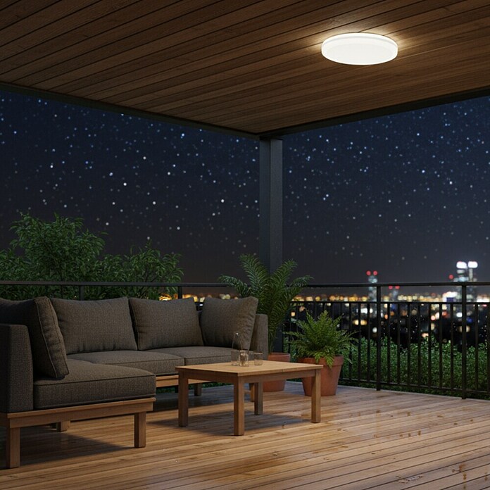 Green Tech LED okrogla stropna svetilka  (24 W, Ø x V: 30 x 5,5 cm, Bela) | 3087 - Outddor Wandstrahler | CAJA - Outdoorleuchten Hochvolt | CAJ - Outdoorleuchten | CA - Beleuchtung | C - Elektro | BAUHAUS