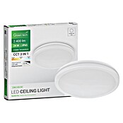 Green Tech LED okrogla stropna svetilka  (24 W, Ø x V: 30 x 5,5 cm, Bela) | 3087 - Outddor Wandstrahler | CAJA - Outdoorleuchten Hochvolt | CAJ - Outdoorleuchten | CA - Beleuchtung | C - Elektro | BAUHAUS