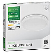 Green Tech LED okrogla stropna svetilka  (24 W, Ø x V: 30 x 5,5 cm, Bela) | 3087 - Outddor Wandstrahler | CAJA - Outdoorleuchten Hochvolt | CAJ - Outdoorleuchten | CA - Beleuchtung | C - Elektro | BAUHAUS