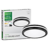 Green Tech LED okrogla stropna svetilka  (24 W, Ø x V: 30 x 5,5 cm, Črna) | 3087 - Outddor Wandstrahler | CAJA - Outdoorleuchten Hochvolt | CAJ - Outdoorleuchten | CA - Beleuchtung | C - Elektro | BAUHAUS