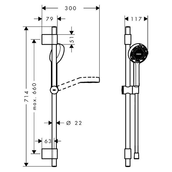 Hansgrohe Conjunto de ducha Activera (Número de tipos de chorro: 2 ud., Cromo) | BAUHAUS
