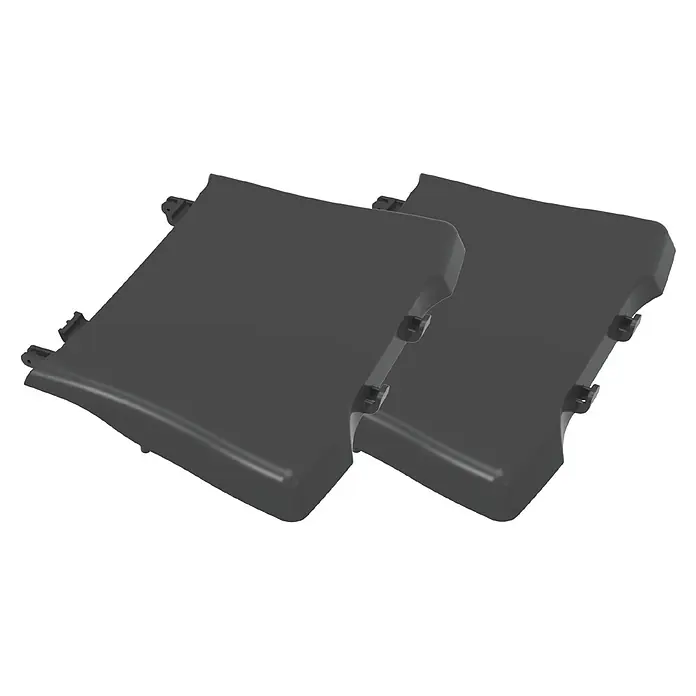Weber Q Seitentisch Set - Passend für: Weber Q 2000 Serie - Zwei dunkelgraue Kunststoffabdeckungen mit Befestigungsklammern.
