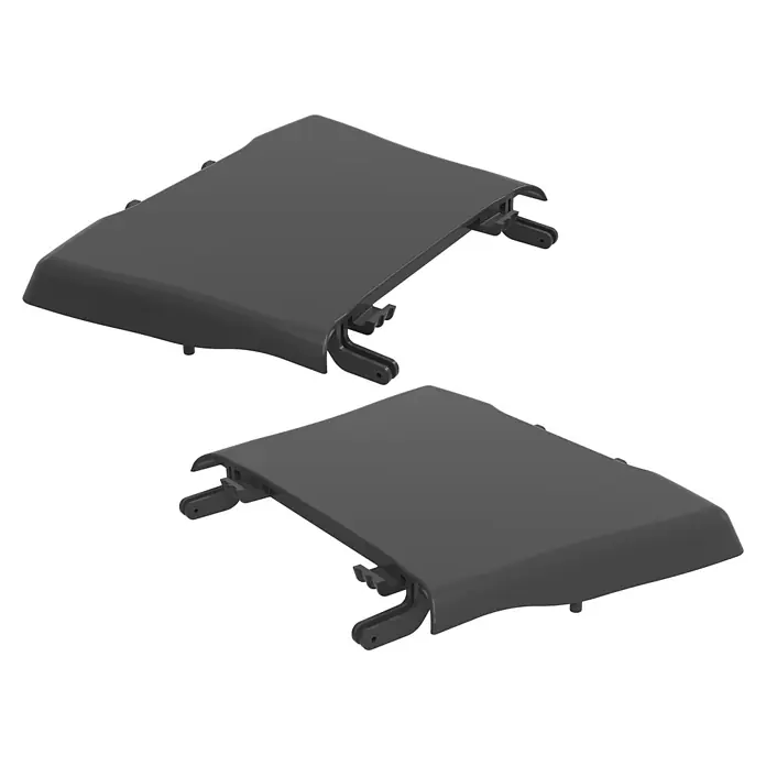 Weber Q Seitentisch Set - Passend für: Weber Q 1000 Serie - Zwei dunkelgraue Kunststoffabdeckungen mit integrierten Befestigungslaschen.