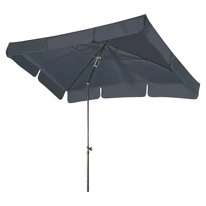 Doppler Sunline Marktschirm Waterproof Neo - Anthrazit, Bespannungsmaß (L x B): 185 x 120 cm - Grauer rechteckiger Sonnenschirm mit stabilem Mittelmast und schlichtem Design für den Garten- oder Terrassengebrauch.