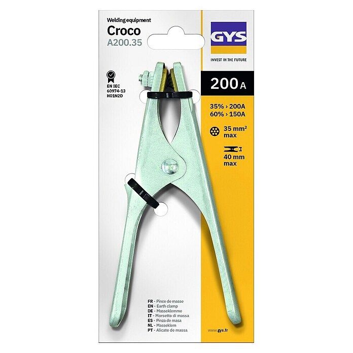 Gys Masseklemme Croco A200.35 (Geeignet für: Kabel mit Querschnitt bis 35 mm², 200 A)