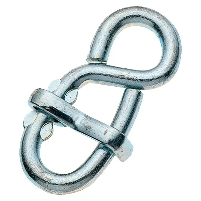 Stabilit Stellacht - L x B: 80 x 35 mm, Für Seildurchmesser: 9 mm - Nahaufnahme eines verzinkten Kettenschnellverbinders. Der Karabiner ist ein Verbindungselement für Ketten, Seile oder Drahtseile.