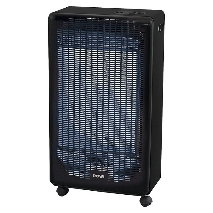 Rowi Gasheizer Pro Blue Flame HGO 4200/4 BFT (Wärmeleistung: 4,2 kW, Mit Thermostat, Schwarz, 43 x 42 x 78 cm) | BAUHAUS