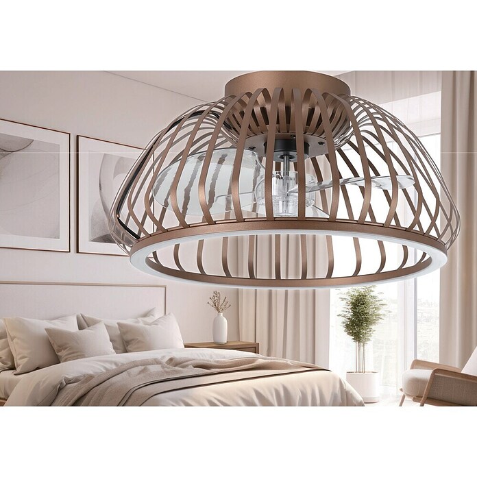 Eglo Ventilador de techo Espinal (20 W, Bronce, Diámetro: 46,3 cm, Con bombillas, LED) | BAUHAUS