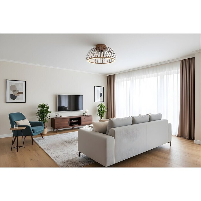Eglo Ventilador de techo Espinal (20 W, Bronce, Diámetro: 46,3 cm, Con bombillas, LED) | BAUHAUS