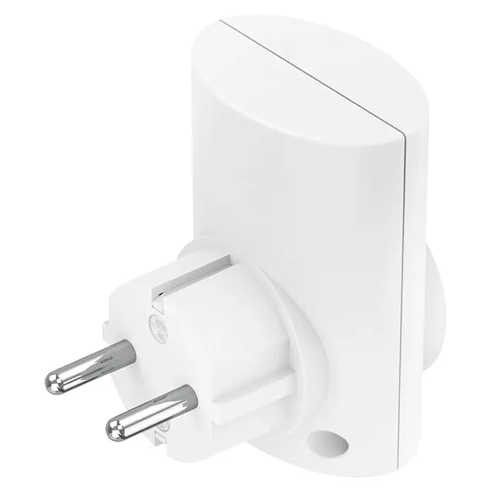 Hama Überspannungsadapter 00223324 - Weiß - Weißer Kunststoff-Smart-Stecker mit zweipoliger europäischer Stromverbindung.