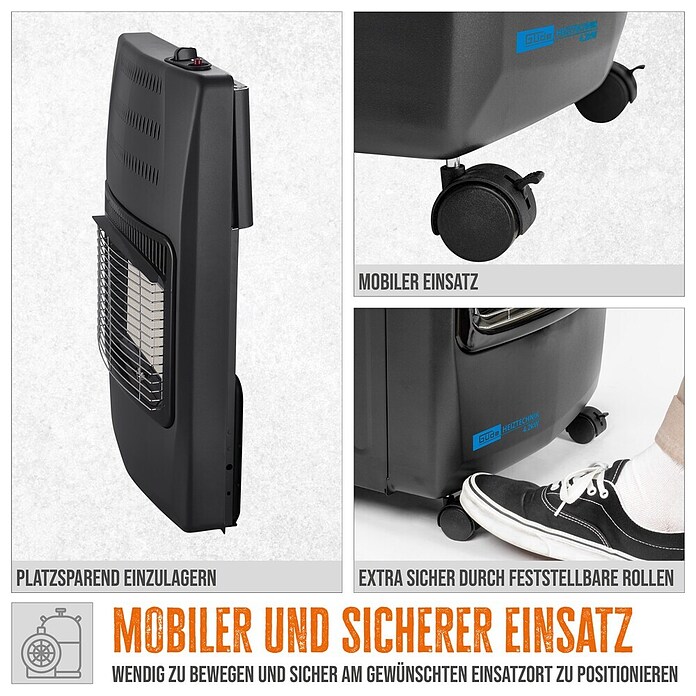 Güde Gasheizofen GGH 4200 K (L x B x H: 45 x 42,5 x 76 cm, Stahl, Schwarz) | BAUHAUS
