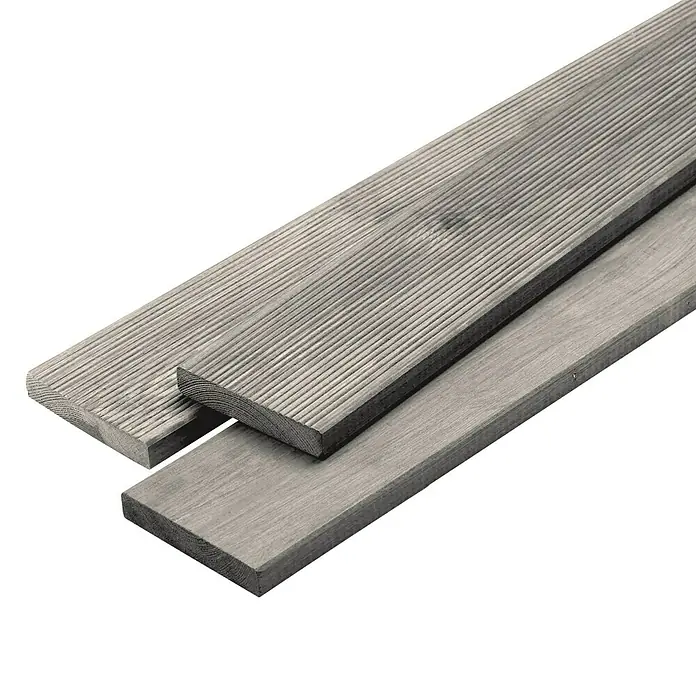 Tarima para terraza - Pino, 300 x 12 x 2,1 cm, Gris - Tablas de terraza de madera gris, perfectas para uso exterior. Estas tablas presentan una superficie acanalada y son resistentes a la intemperie.