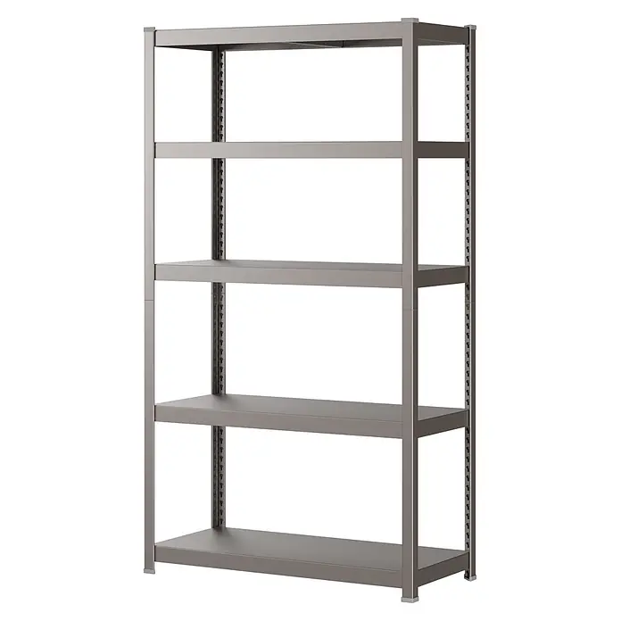 Metallregal - H x B x T: 180 x 100 x 45 cm, Traglast pro Boden: 50 kg, Anzahl Böden: 5 Stk., Stecken, Graphit - Fünf-etagiges dunkelgraues Metallregal mit verstellbaren Böden für vielseitige Lagerung.