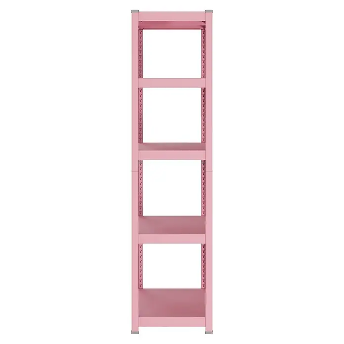 Metallregal - H x B x T: 180 x 100 x 45 cm, Traglast pro Boden: 50 kg, Anzahl Böden: 5 Stk., Stecken, Pink - Rosa Metallregal mit 5 Ablagen für Stauraum.