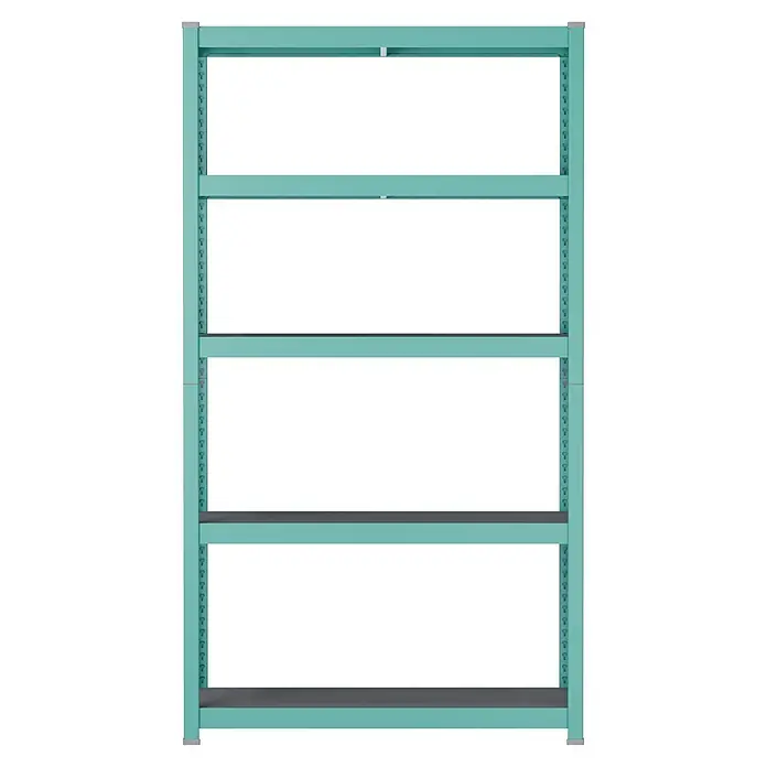 Metallregal - H x B x T: 180 x 100 x 45 cm, Traglast pro Boden: 200 kg, Anzahl Böden: 5 Stk., Stecken, Mint - Türkises Metallregal mit 5 verstellbaren Ablagen.