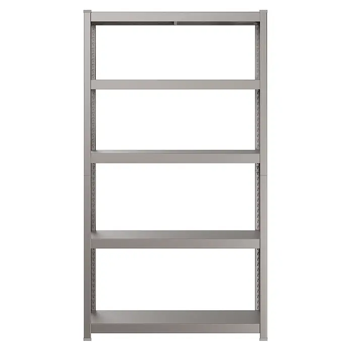 Metallregal - H x B x T: 180 x 100 x 45 cm, Traglast pro Boden: 50 kg, Anzahl Böden: 5 Stk., Stecken, Graphit - Graues Metallregal mit fünf verstellbaren Böden.