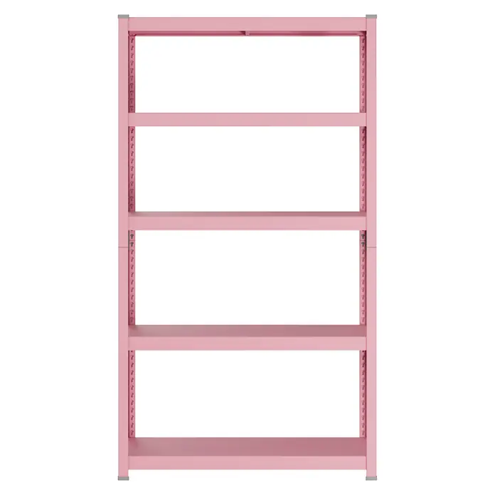 Metallregal - H x B x T: 180 x 100 x 45 cm, Traglast pro Boden: 50 kg, Anzahl Böden: 5 Stk., Stecken, Pink