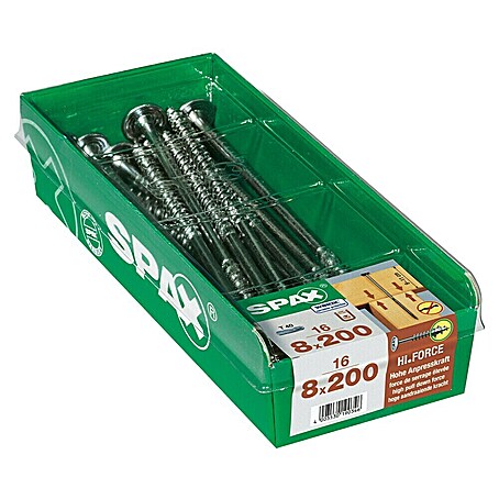 Spax HI FORCE Tellerkopfschraube . (Ø x L: 8 x 200 mm, WIROX Oberfläche, T-Star plus, 16 Stk.)