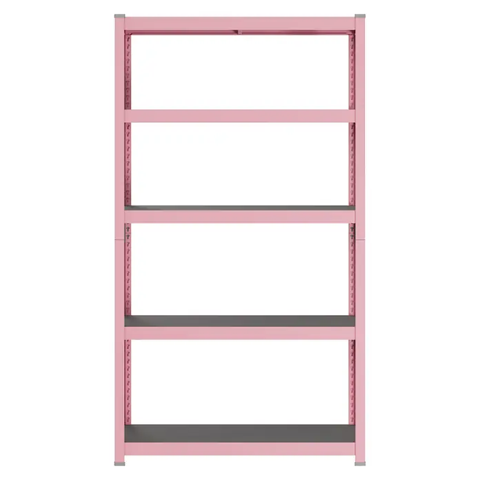 Metallregal - H x B x T: 180 x 100 x 45 cm, Traglast pro Boden: 200 kg, Anzahl Böden: 5 Stk., Stecken, Pink