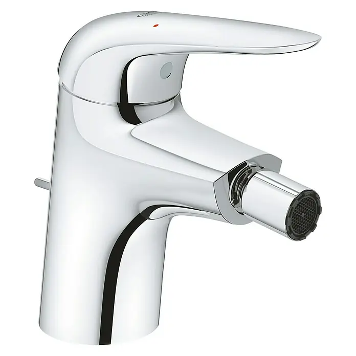 Grohe Eurostyle Solid Bidetarmatur S-Size - Chrom, Glänzend - Das Bild zeigt eine glänzende, moderne Chrom-Bidetarmatur. Das Design ist elegant und die Verarbeitung hochwertig.