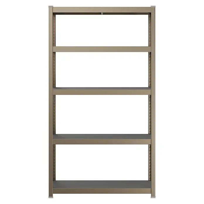Metallregal - H x B x T: 180 x 100 x 45 cm, Traglast pro Boden: 200 kg, Anzahl Böden: 5 Stk., Stecken, Kupfer - Beiges Metallregal mit fünf dunkelgrauen, verstellbaren Böden. Ideal zur Aufbewahrung.
