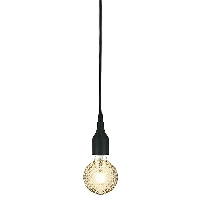 Home Sweet Home Textilkabel MeterwareSchwarz, 0,75 mm², 3 - Hängelampe mit dekorativer Glühbirne, die ein warmes Licht verbreitet. Die Lampe besticht durch ihr modernes Design und die hochwertige Verarbeitung.
