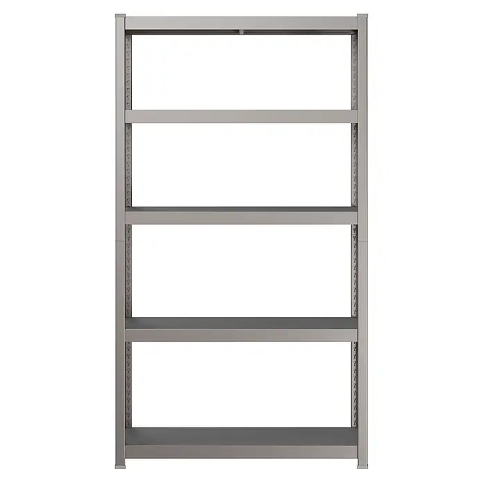 Metallregal - H x B x T: 180 x 100 x 45 cm, Traglast pro Boden: 200 kg, Anzahl Böden: 5 Stk., Stecken, Graphit - Graues Metallregal mit fünf verstellbaren Böden.