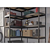 Regalux Eckregal (H x B x T: 180 x 131 x 40 cm, Traglast pro Boden: 210 kg, Anzahl Böden: 10 Stk., Stecken, Schwarz) | BAUHAUS