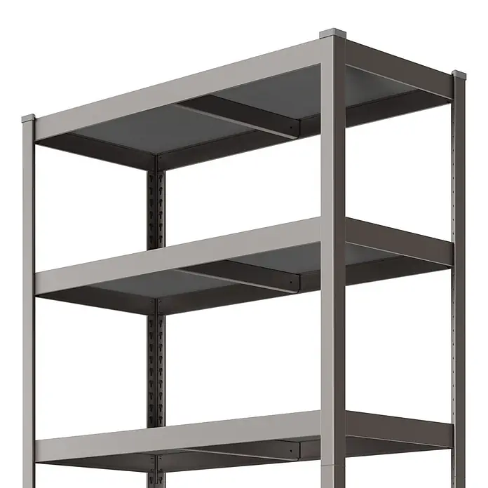 Metallregal - H x B x T: 180 x 100 x 45 cm, Traglast pro Boden: 200 kg, Anzahl Böden: 5 Stk., Stecken, Graphit - Graues Metallregal mit verstellbaren Böden zur Aufbewahrung.