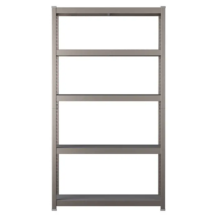 Metallregal - H x B x T: 180 x 100 x 45 cm, Traglast pro Boden: 200 kg, Anzahl Böden: 5 Stk., Stecken, Graphit - Graues Metallregal mit fünf Ablagen.