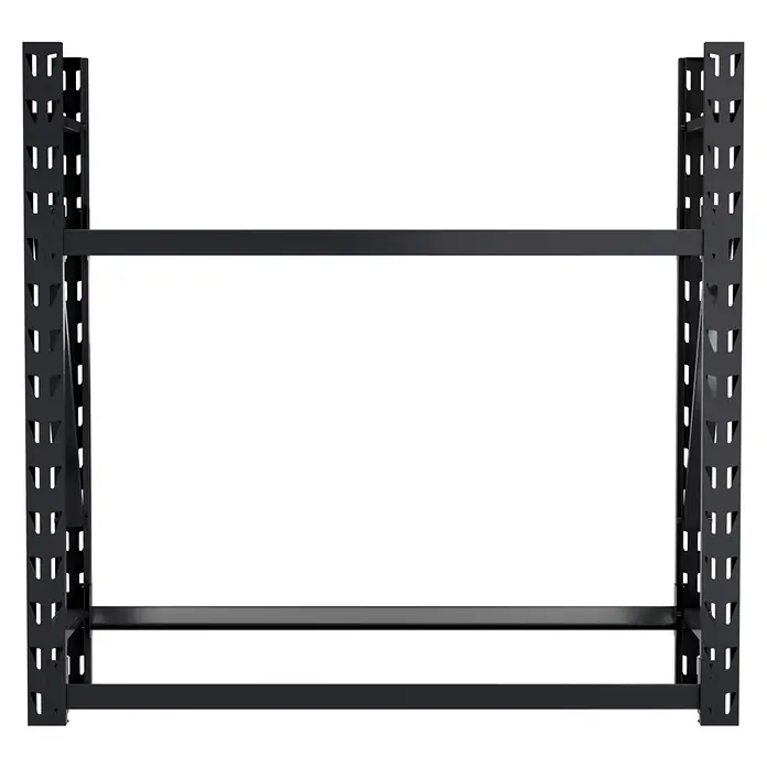 Metallregal - H x B x T: 118 x 118 x 40 cm, Anzahl Träger: 2 Stk., Stecken, Schwarz