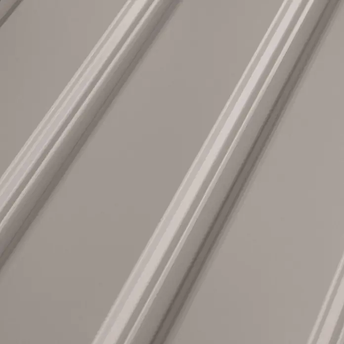 HATTORO Gerätehaus - Außenbreite inkl. Dachüberstand: 277 cm, Außentiefe inkl. Dachüberstand: 319 cm, Stahl, Grau - Beigegraues Wellblech, ideal für Dach- oder Wandverkleidungen.