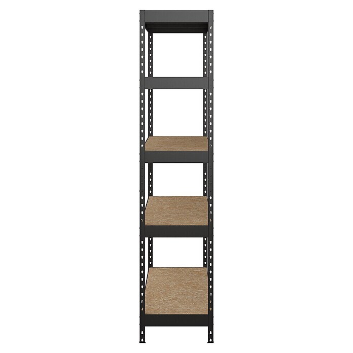 Regalux Metallregal Rivet Atlas (H x B x T: 180 x 160 x 40 cm, Traglast pro Boden: 250 kg, Anzahl Böden: 5 Stk., Stecken, Schwarz) | BAUHAUS
