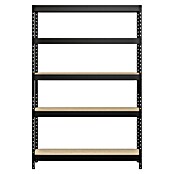 Regalux Metalen stellingkast Rivet Atlas (H x B x D: 180 x 120 x 40 cm, Draagvermogen per legbord: 230 kg, Aantal legborden: 5 st., Insteken, Grafietgrijs) | BAUHAUS