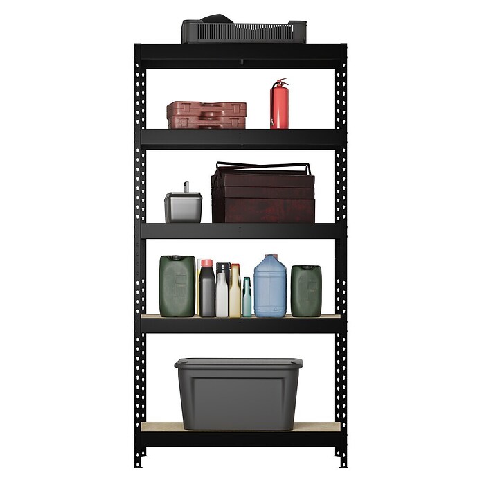 Regalux Metallregal Atlas (H x B x T: 180 x 90 x 40 cm, Traglast pro Boden: 230 kg, Anzahl Böden: 5 Stk., Stecken, Grau) | BAUHAUS